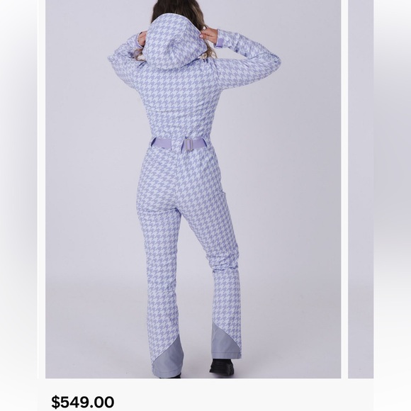 🎿 NWT OOSC purple houndstooth ski suit 🎿 - Picture 3 of 6